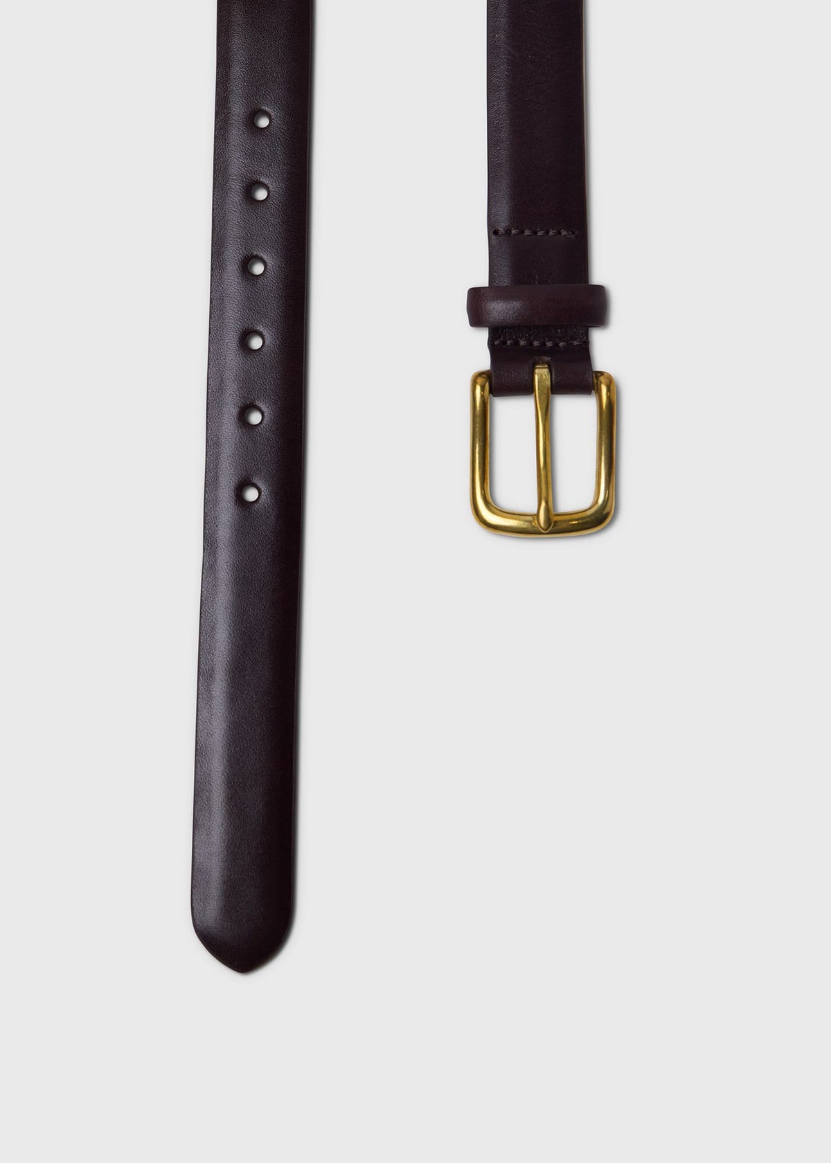 Paul Stuart Top Pick | Narrow Calfskin Belt with Brass Buckle