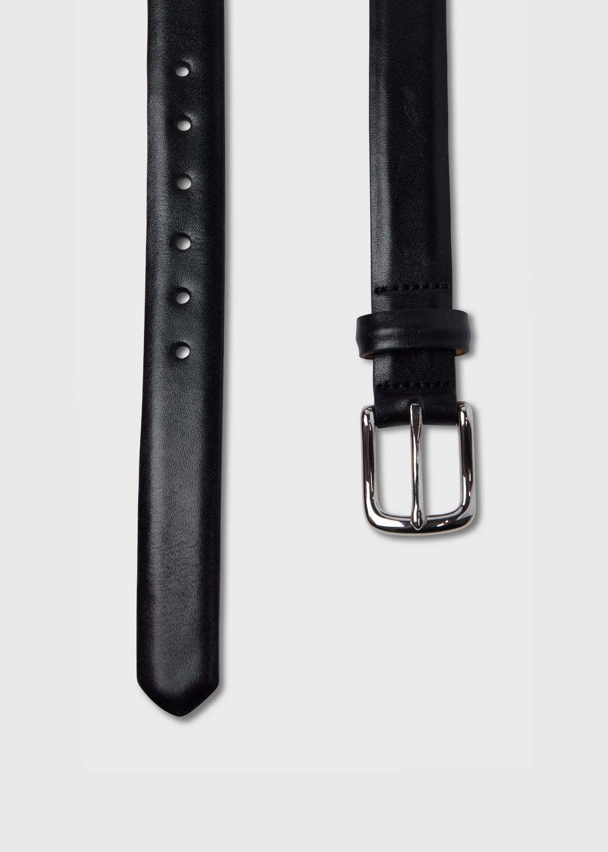 Paul Stuart Value | Narrow Calfskin Belt with Nickel Buckle