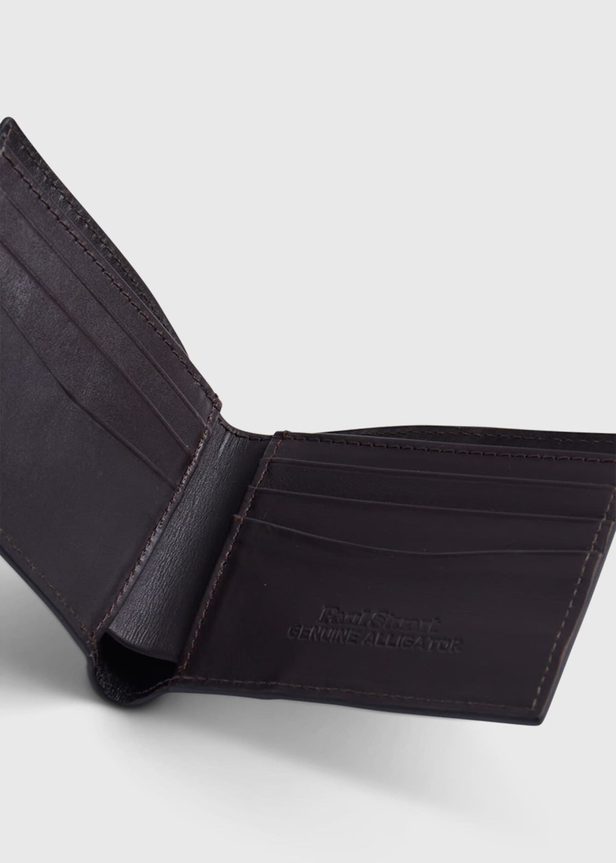 Paul Stuart Deals | Glazed Alligator Slim Billfold Wallet