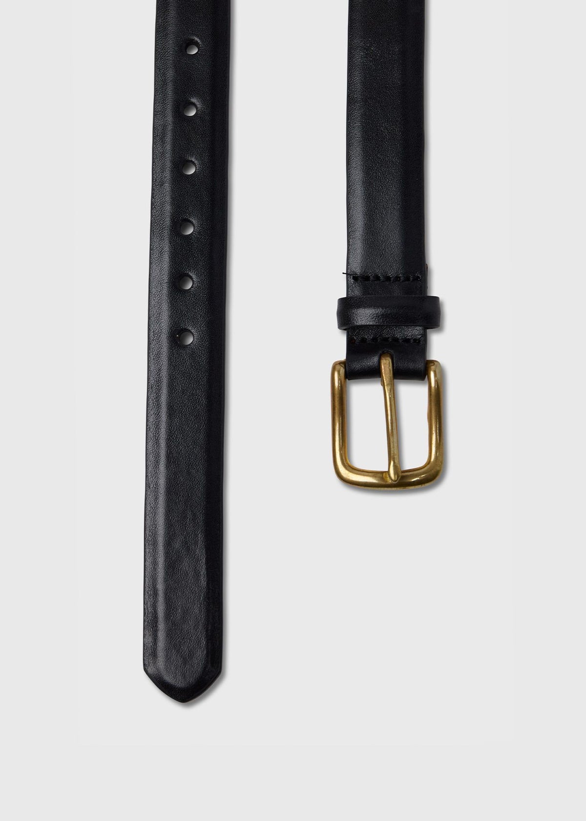 Paul Stuart Recommended | Narrow Calfskin Belt with Brass Buckle