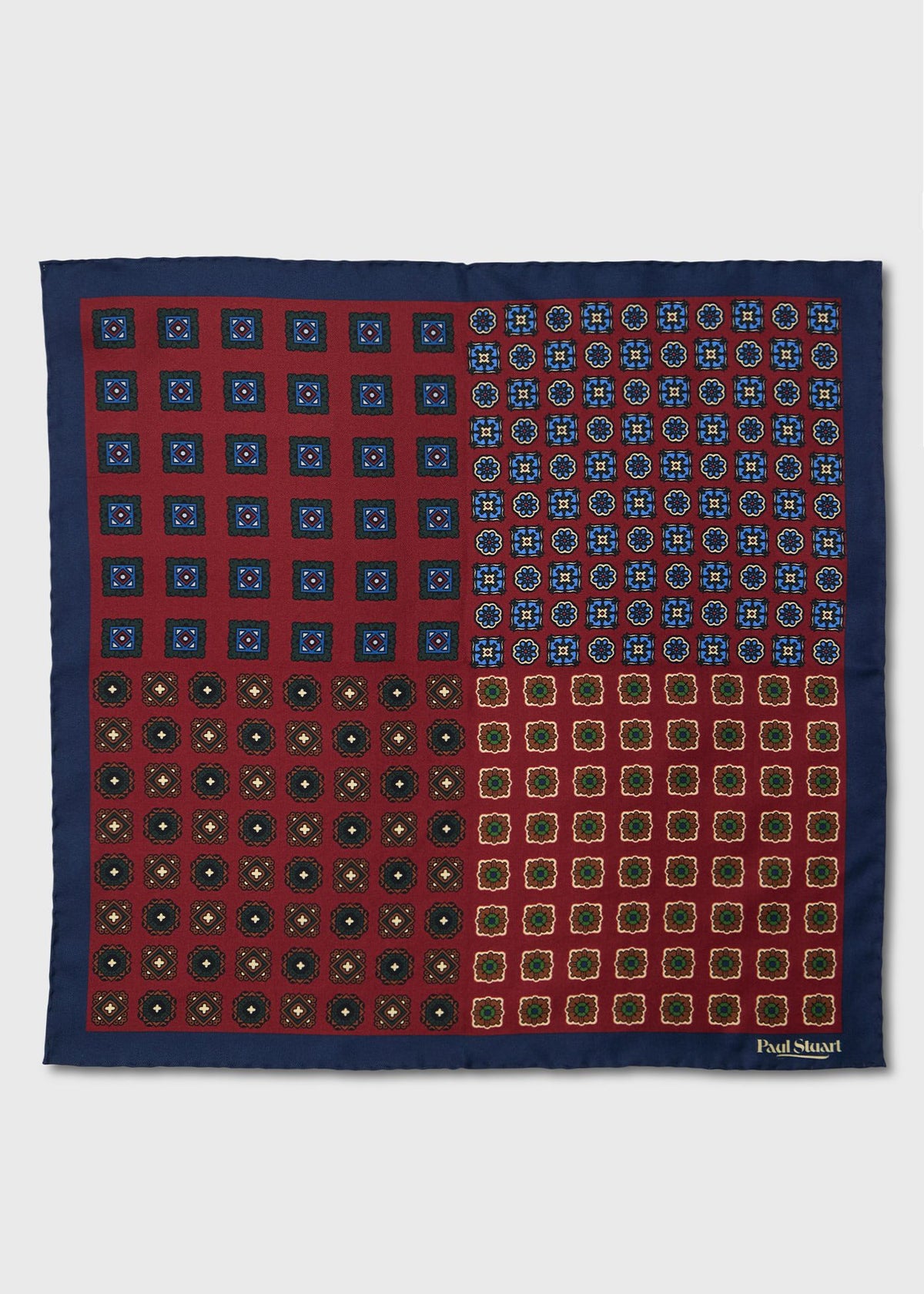Paul Stuart Hot Sale | Patchwork Foulard Silk Pocket Square