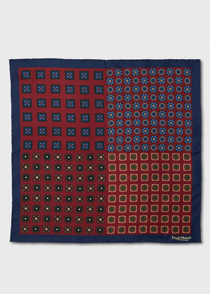 Paul Stuart Hot Sale | Patchwork Foulard Silk Pocket Square