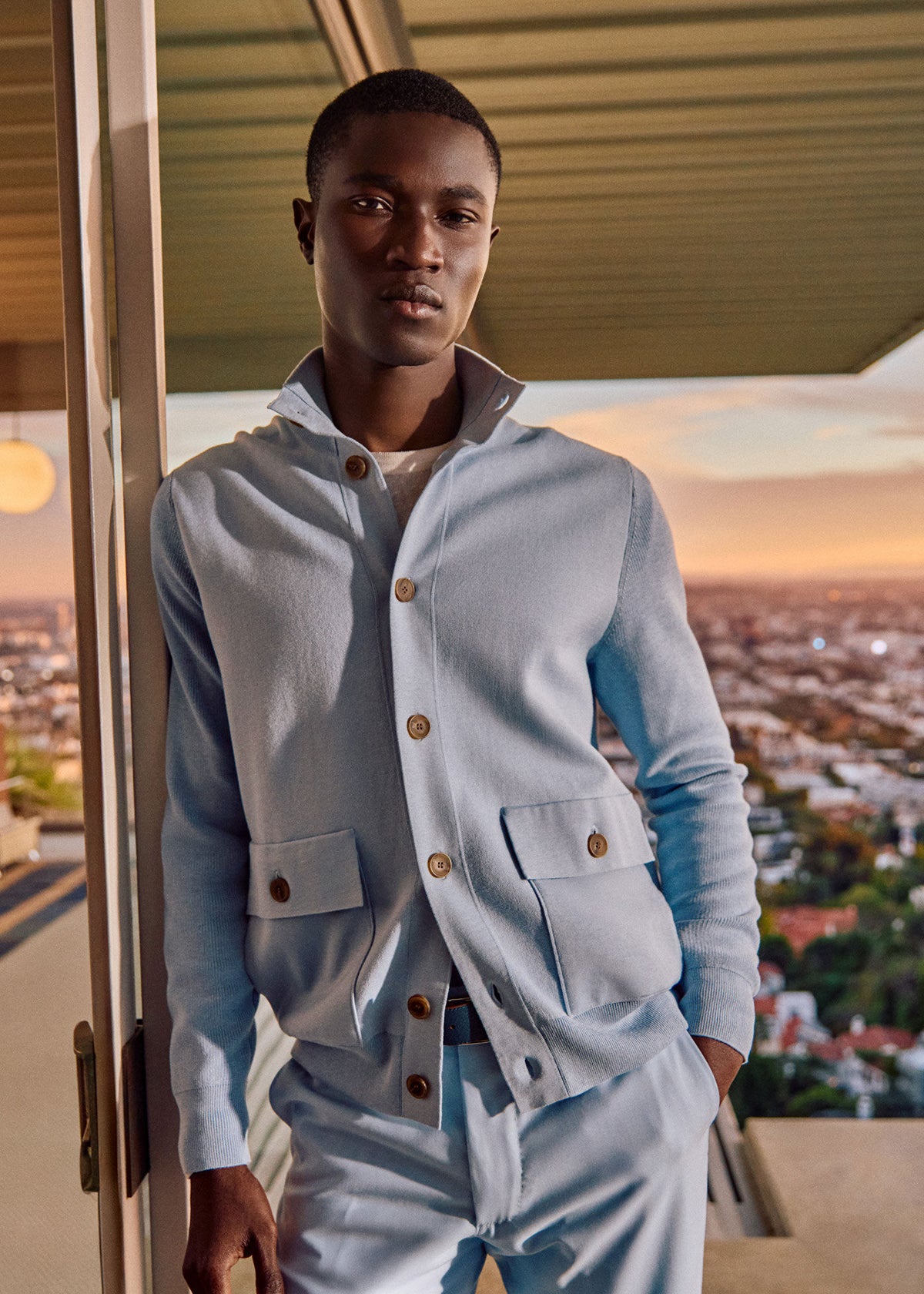 Paul Stuart Featured | Silk & Cotton Blouson Cardigan