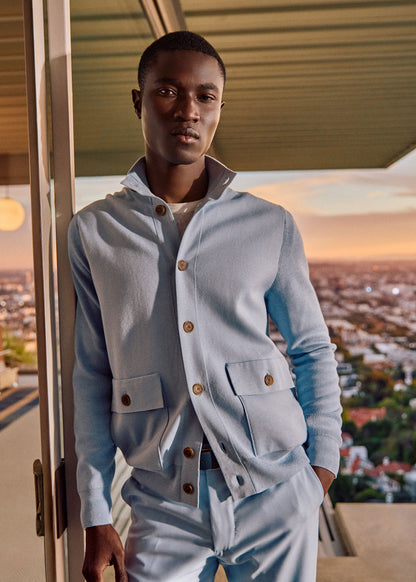 Paul Stuart Featured | Silk & Cotton Blouson Cardigan