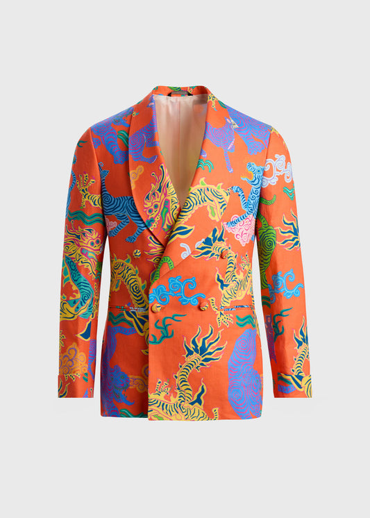 Paul Stuart Great Value | Dragon Printed Linen DInner Jacket