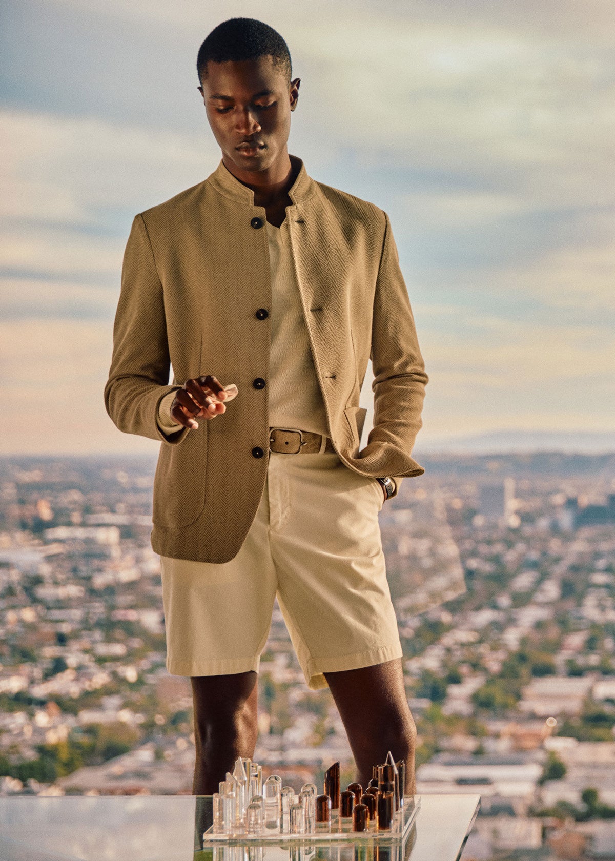 Paul Stuart Latest | Stand Collar Herringbone Knit Jacket