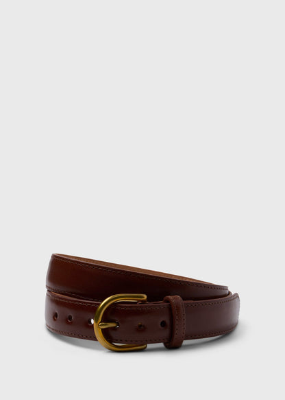 Paul Stuart New | Calfskin Belt with Brass Buckle