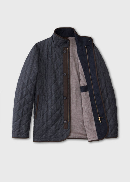 Paul Stuart Trusted | Wool Herringbone Quilted Jacket