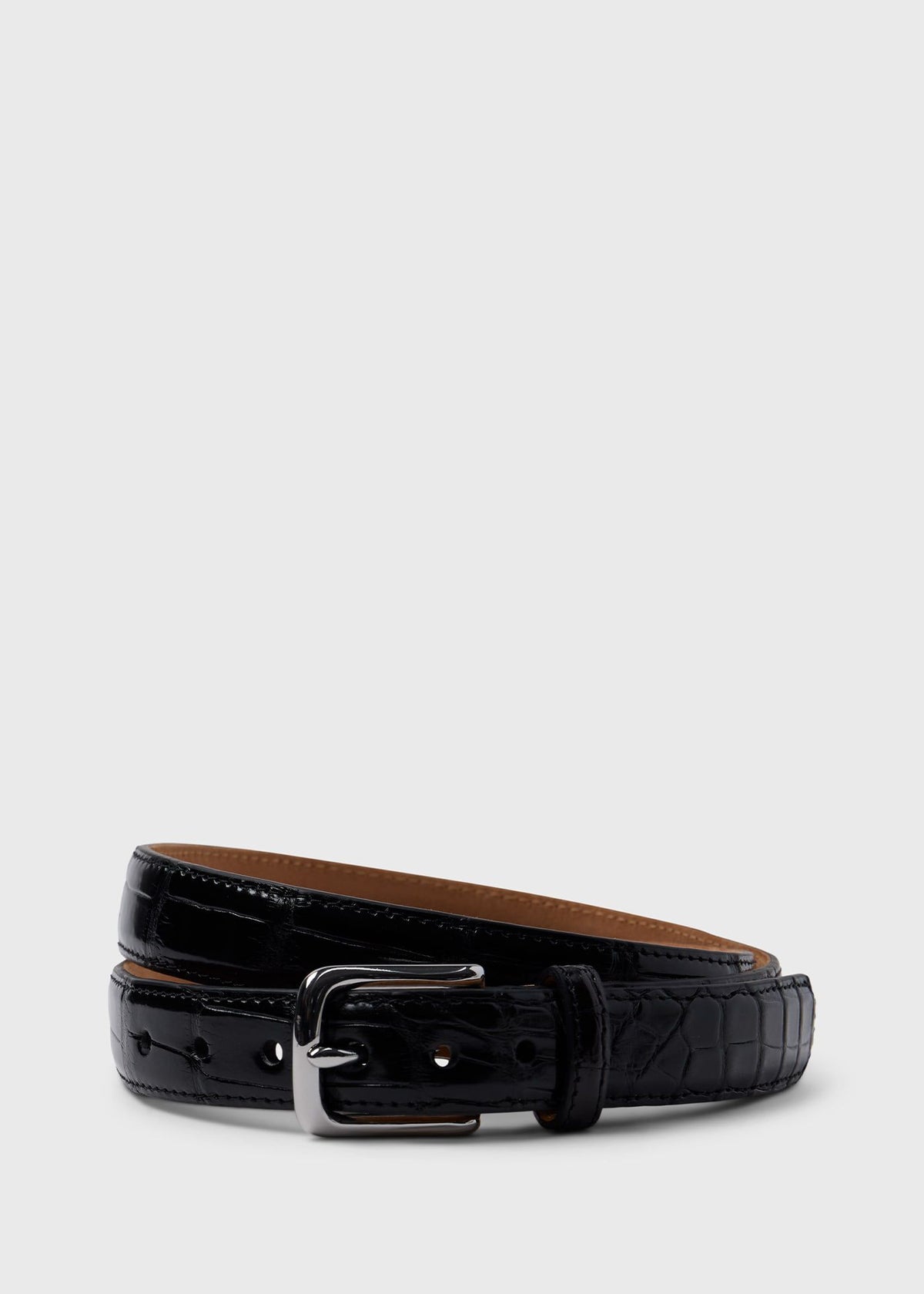 Paul Stuart Special Offer | American Alligator Belt with Nickel Buckle