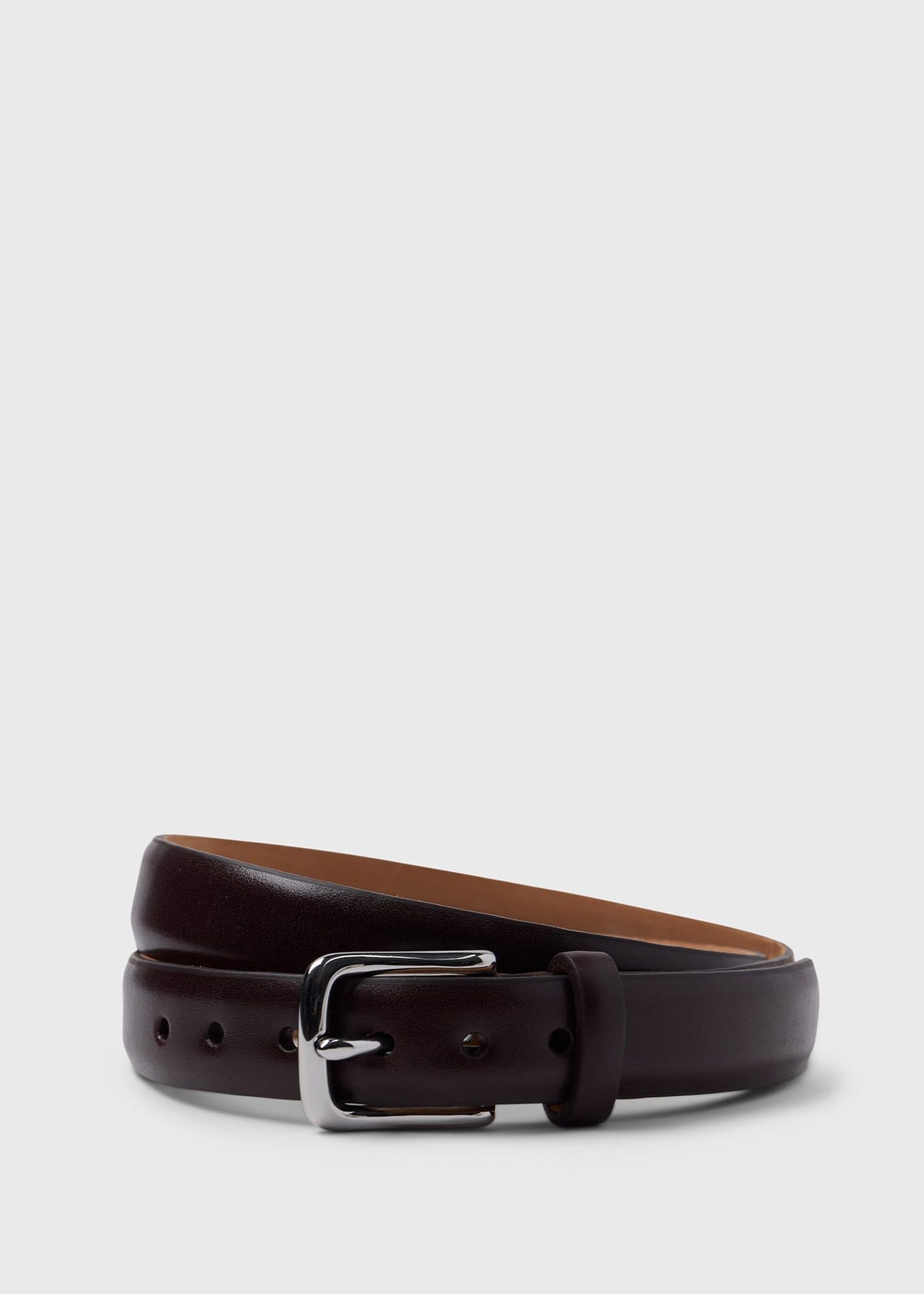 Paul Stuart Deals | Narrow Calfskin Belt with Nickel Buckle