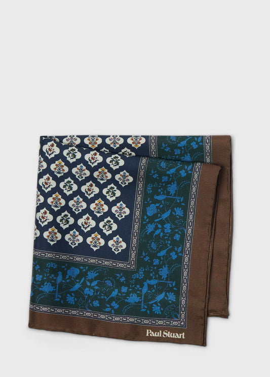 Paul Stuart Featured | Floral Medallion Silk Pocket Square