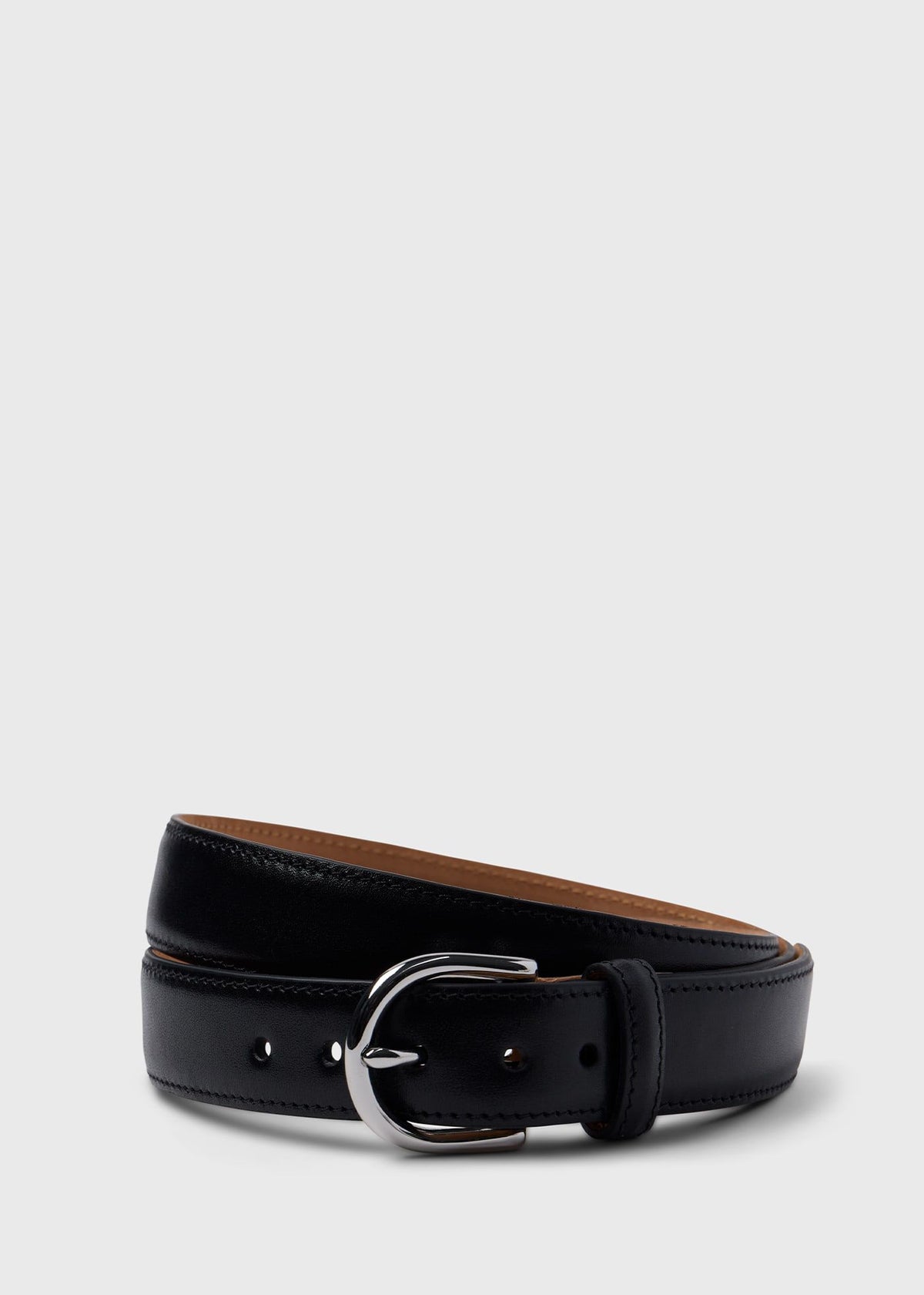 Paul Stuart Featured | Calfskin Belt with Nickel Buckle