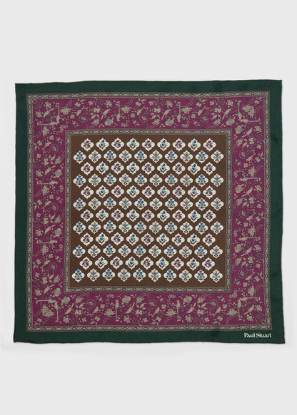 Paul Stuart Deals | Floral Medallion Silk Pocket Square