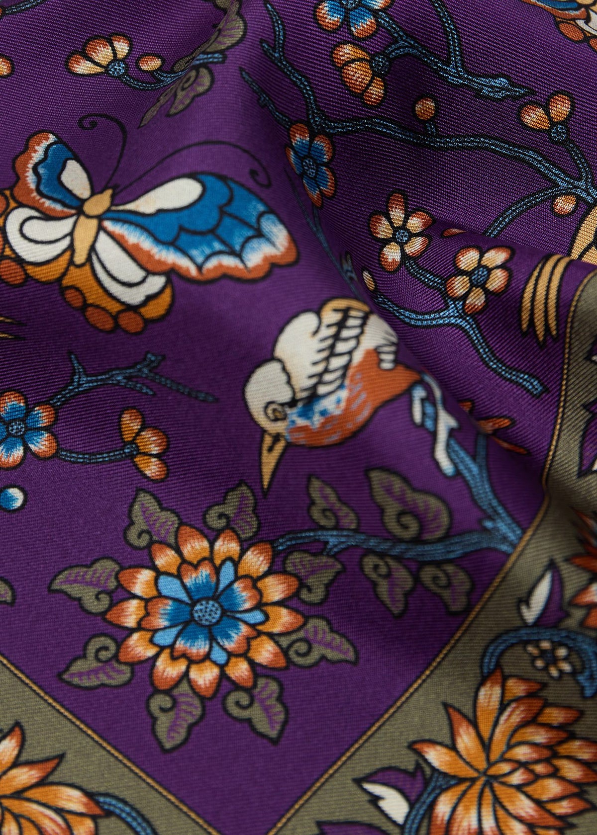 Paul Stuart Smart Buy | Floral Bird Silk Pocket Square