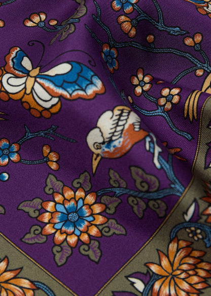 Paul Stuart Smart Buy | Floral Bird Silk Pocket Square