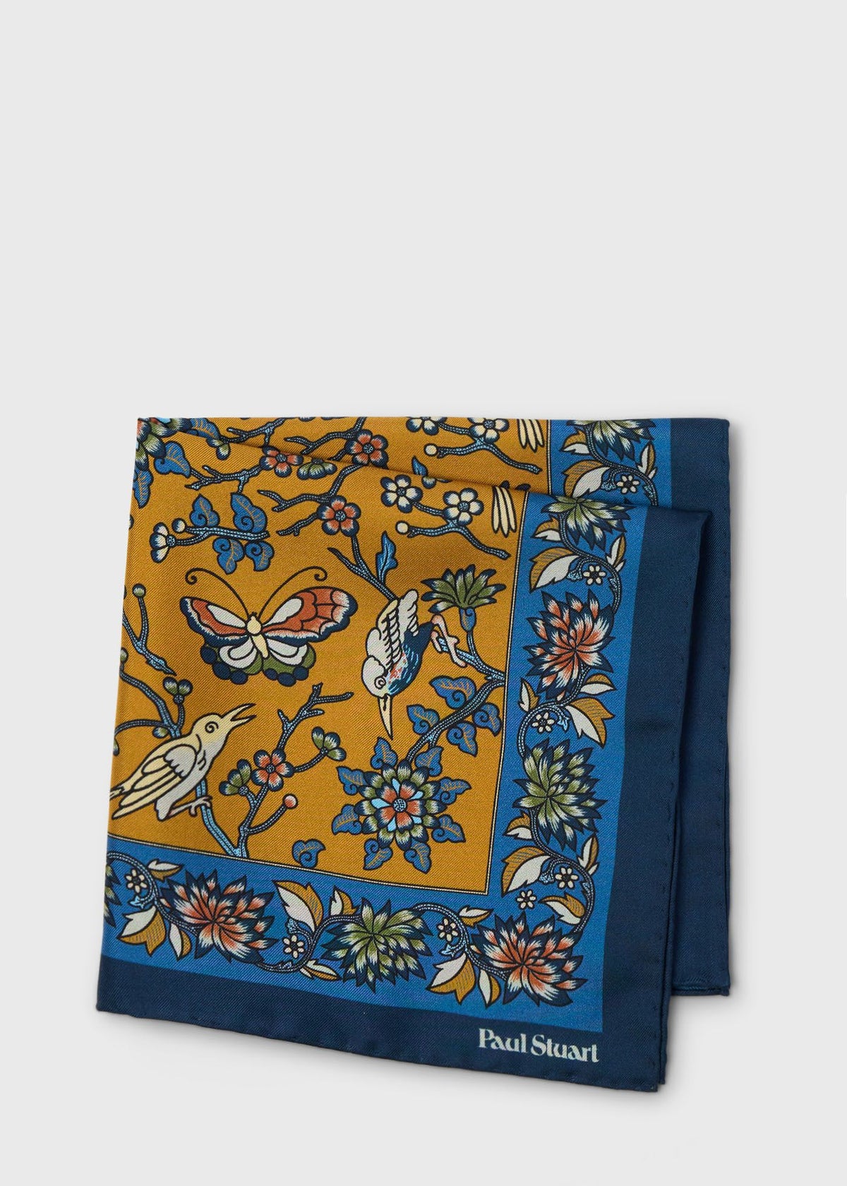 Paul Stuart Trusted | Floral Bird Silk Pocket Square