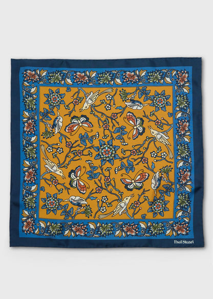 Paul Stuart Trusted | Floral Bird Silk Pocket Square
