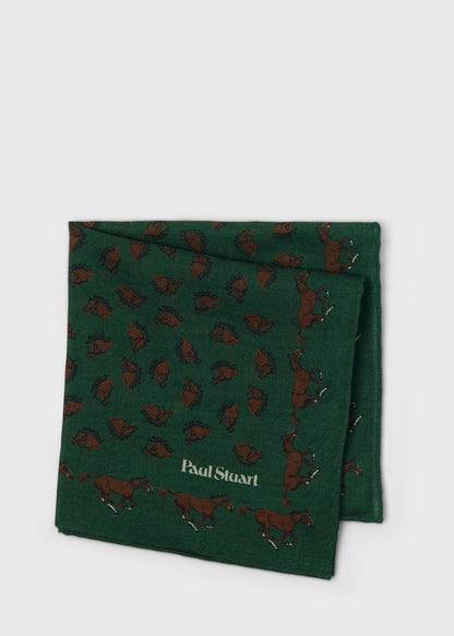 Paul Stuart Trending | Equestrian Print Wool Pocket Square