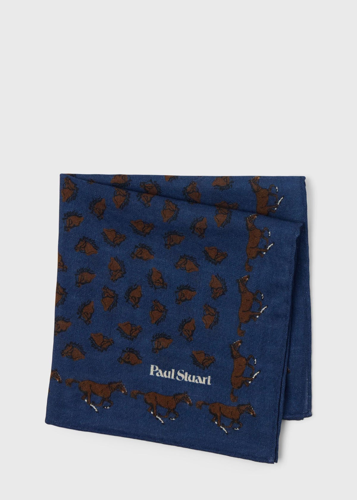 Paul Stuart Special Offer | Equestrian Print Wool Pocket Square