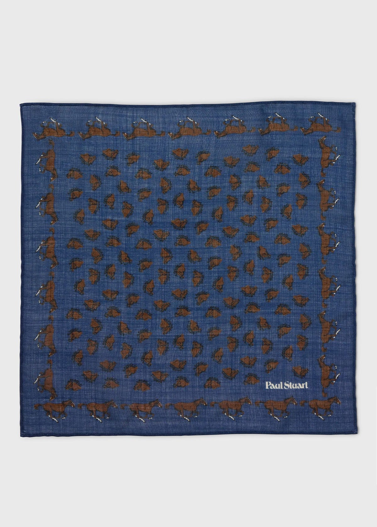 Paul Stuart Special Offer | Equestrian Print Wool Pocket Square