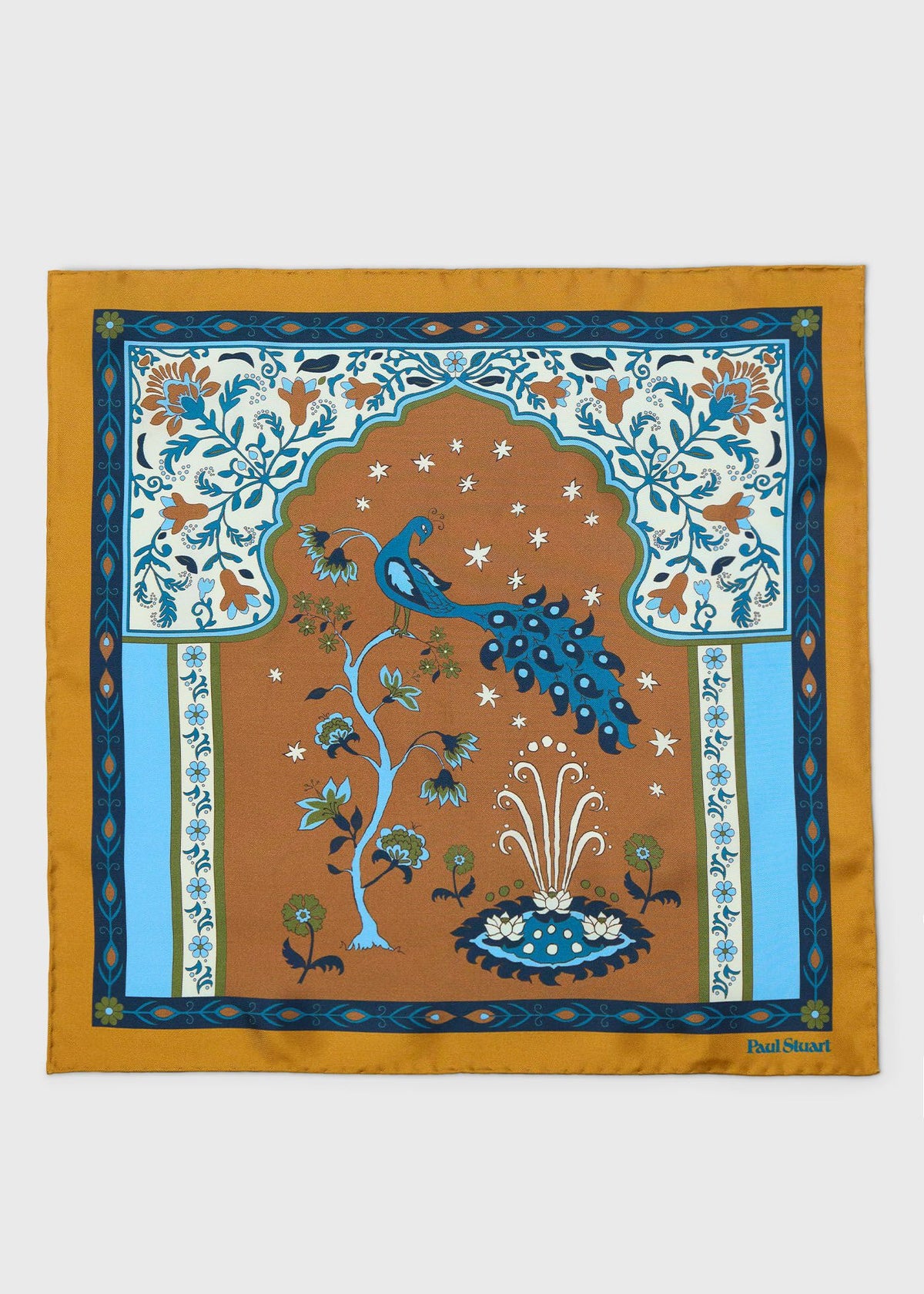Paul Stuart Signature | Peacock Silk Pocket Square