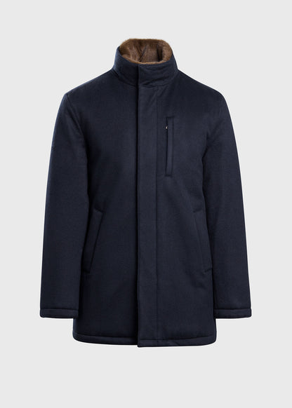 Paul Stuart Essential | Cashmere Coat with Faux Fur Collar