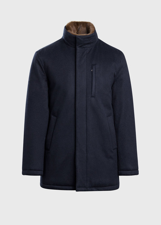 Paul Stuart Essential | Cashmere Coat with Faux Fur Collar