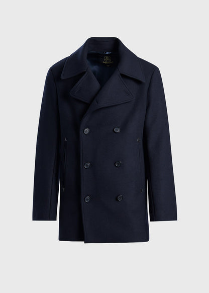 Paul Stuart Top Pick | Modern Peacoat with Leather Detail