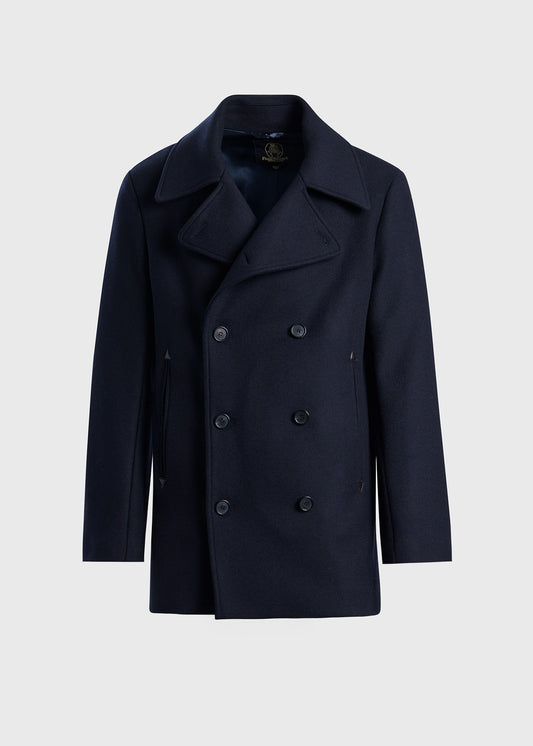 Paul Stuart Top Pick | Modern Peacoat with Leather Detail