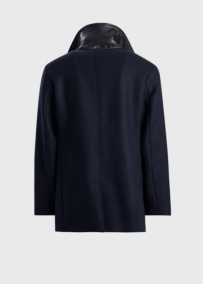 Paul Stuart Top Pick | Modern Peacoat with Leather Detail