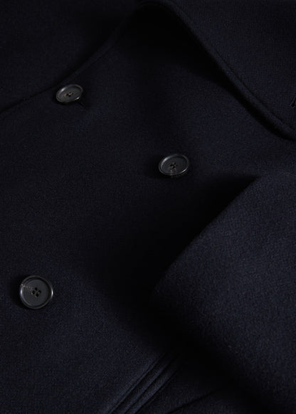 Paul Stuart Top Pick | Modern Peacoat with Leather Detail