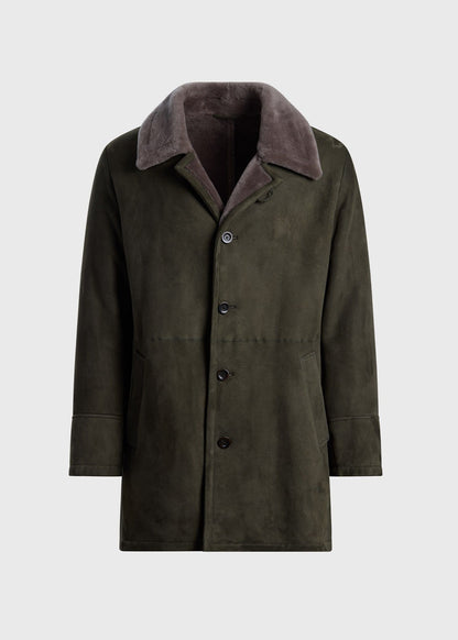 Paul Stuart Trending | Modern Suede Coat with Shearling Trim
