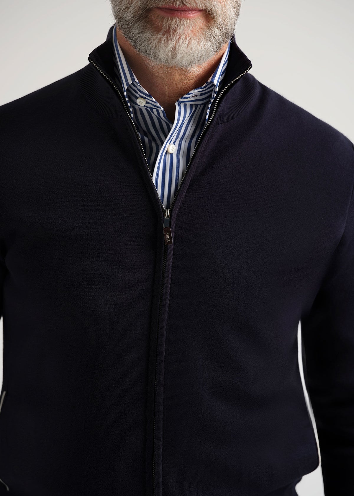 Paul Stuart Featured | Silk & Cotton Full Zip Cardigan