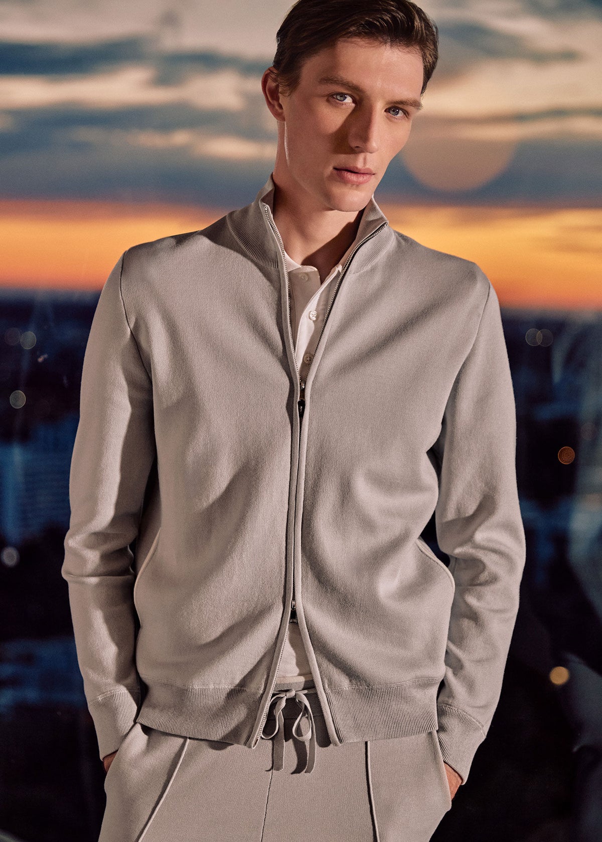 Paul Stuart Essential | Silk & Cotton Full Zip Cardigan