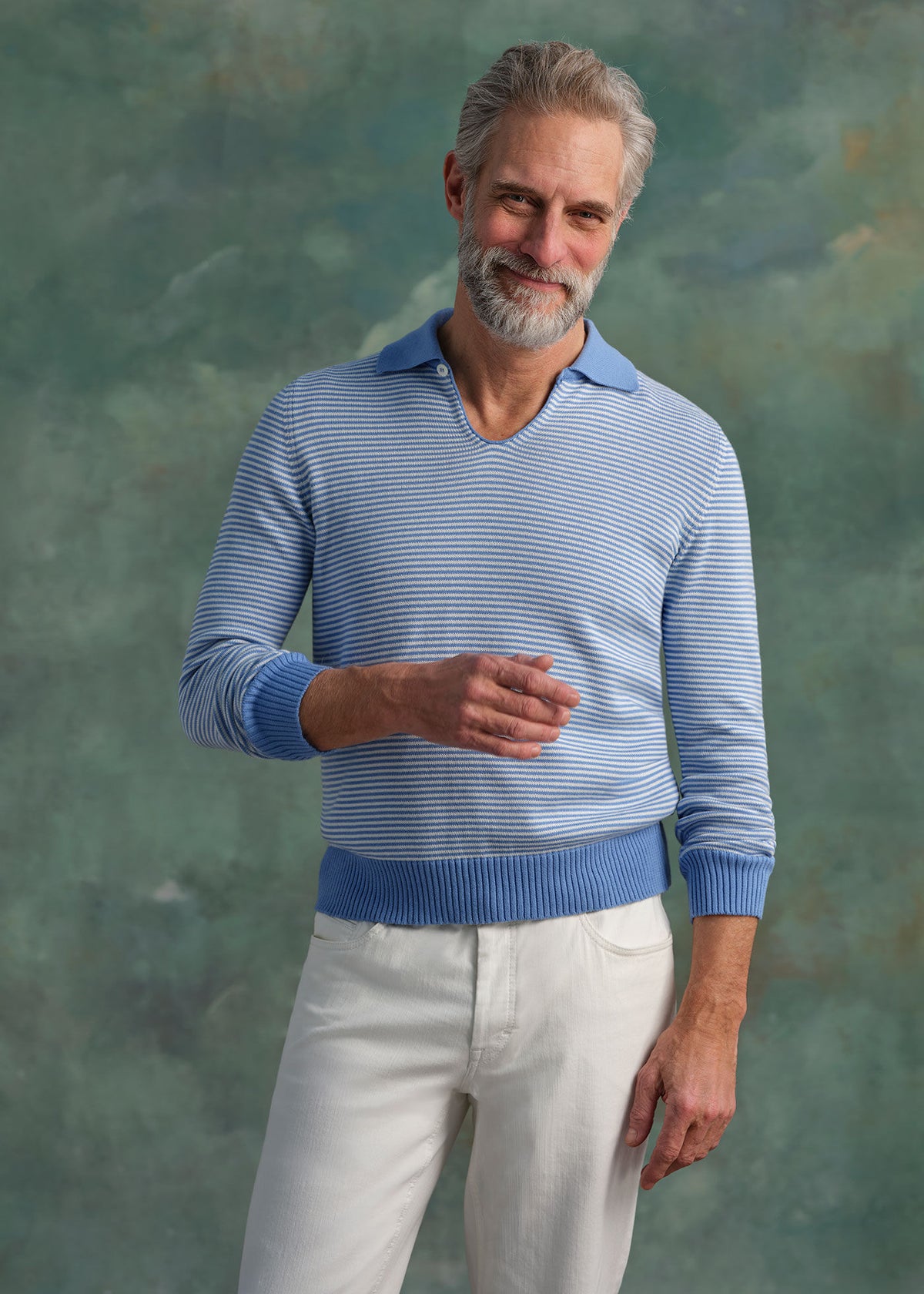 Paul Stuart Customer Favorite | Long Sleeve Stripe Polo