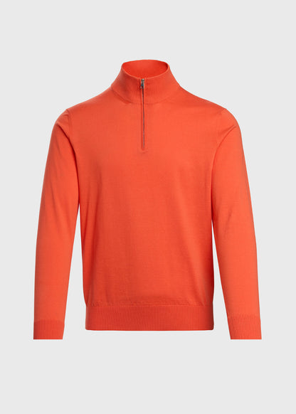 Paul Stuart Discount | Quarter Zip Cotton Sweater