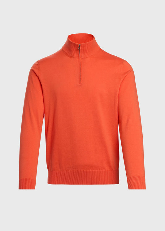 Paul Stuart Discount | Quarter Zip Cotton Sweater