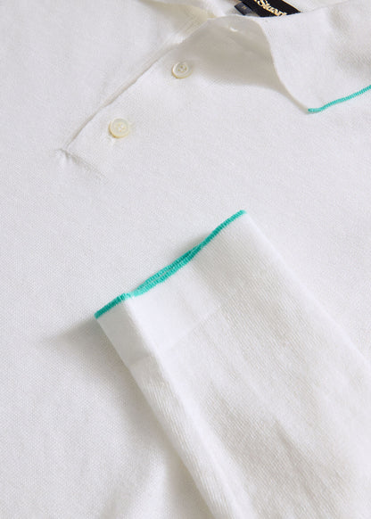Paul Stuart Exclusive | Linen & Cotton Contrast Collar Polo