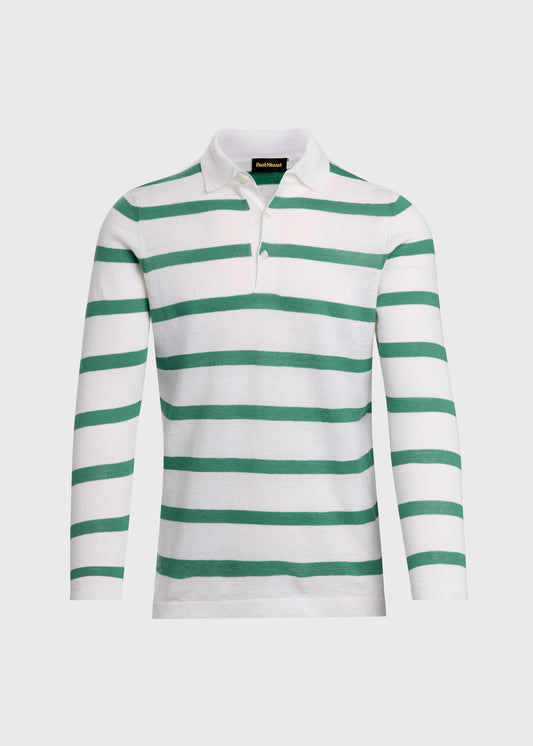 Paul Stuart Everyday | Linen & Cotton Horizontal Stripe Polo