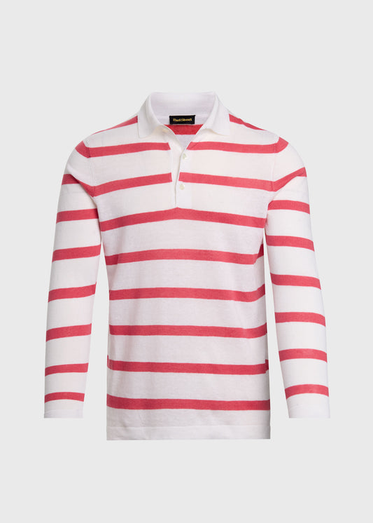 Paul Stuart Trending | Linen & Cotton Horizontal Stripe Polo