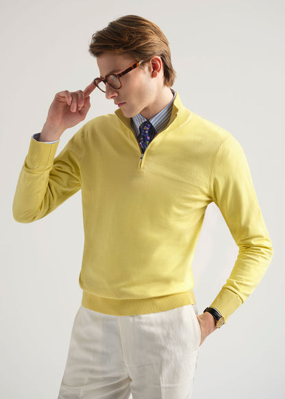 Paul Stuart Quality | Quarter Zip Cotton Sweater