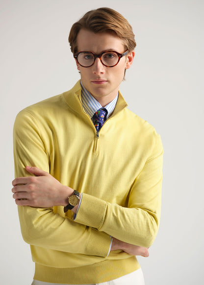 Paul Stuart Quality | Quarter Zip Cotton Sweater