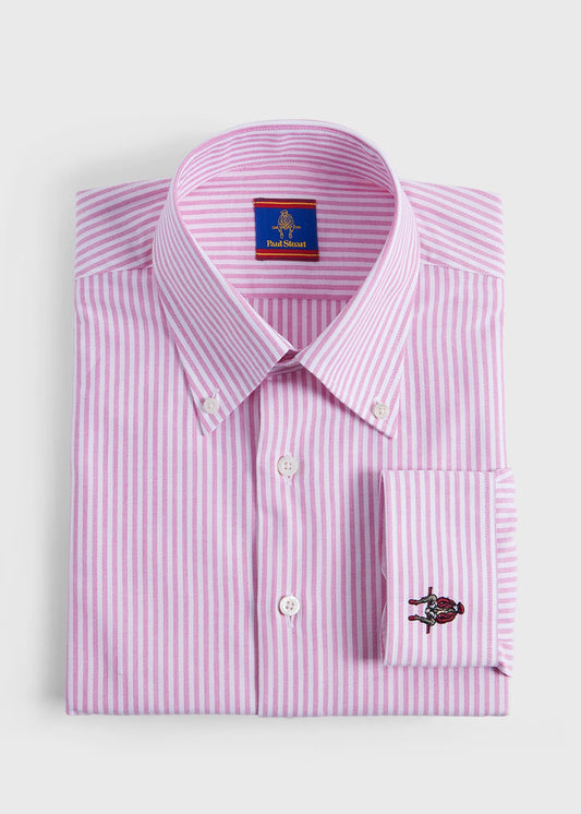 Paul Stuart Exclusive | Striped Oxford Logo Sport Shirt