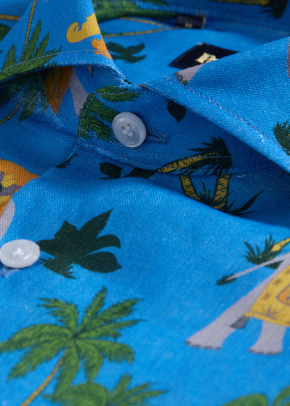Paul Stuart Trusted | Linen Tropical Print Sport Shirt