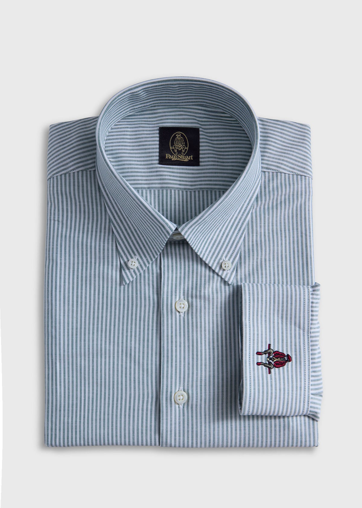 Paul Stuart Latest | Stripe Oxford Logo Sport Shirt