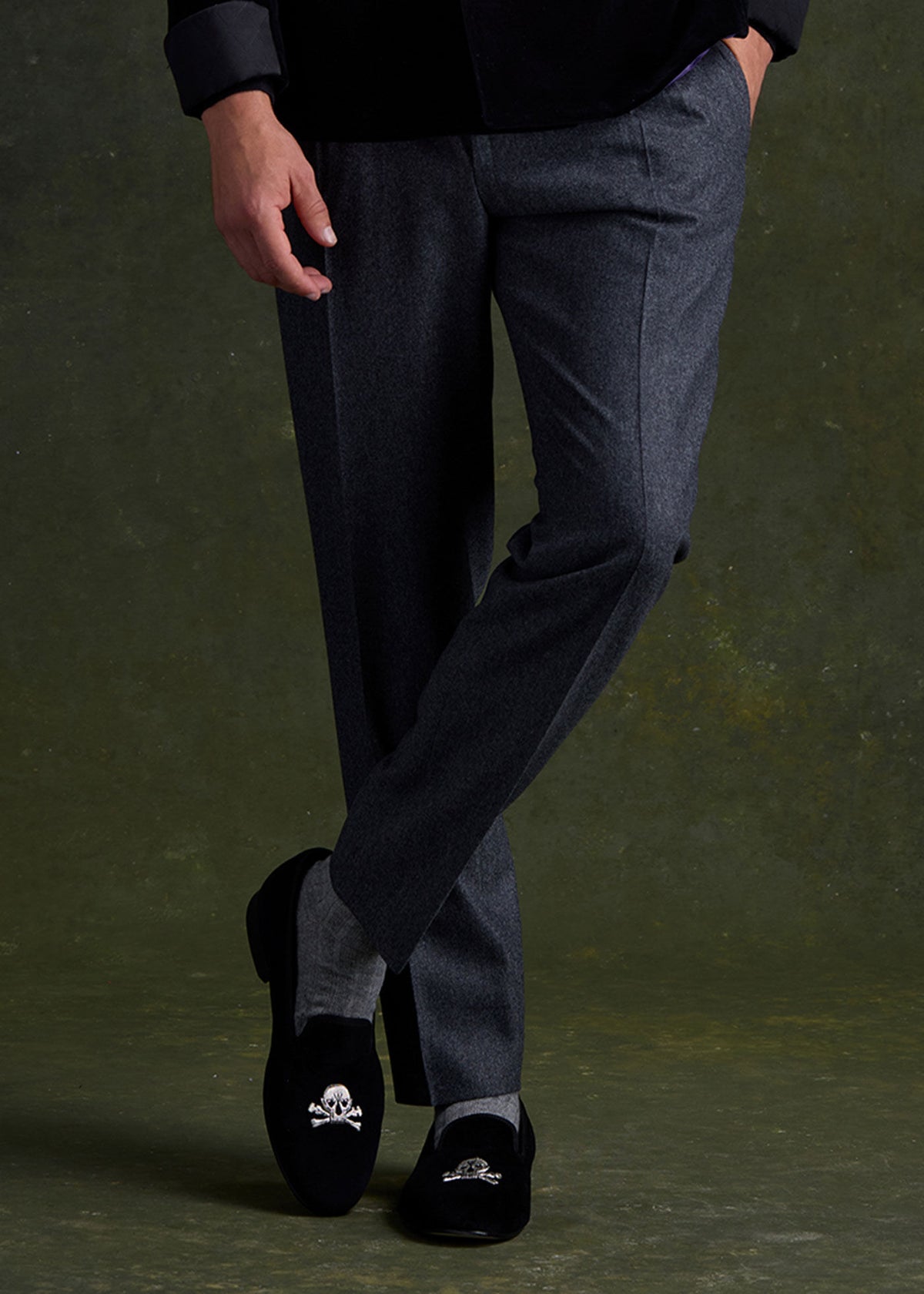 Paul Stuart Featured | Tyler Velvet Skull Slip-on