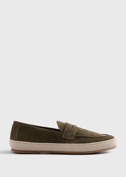 Paul Stuart Latest | LLoyd Suede Penny Loafer Espadrille