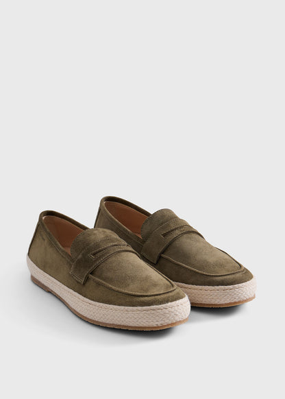 Paul Stuart Latest | LLoyd Suede Penny Loafer Espadrille