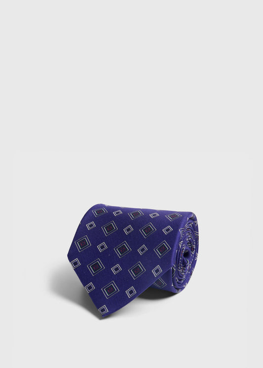 Paul Stuart Exclusive | Printed Silk Square Medallion Tie
