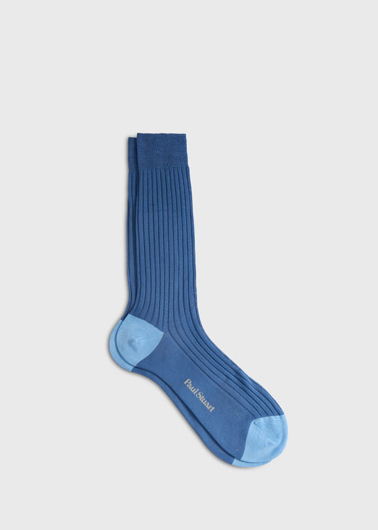 Paul Stuart Featured | Two-Tone Ribbed Crew Sock